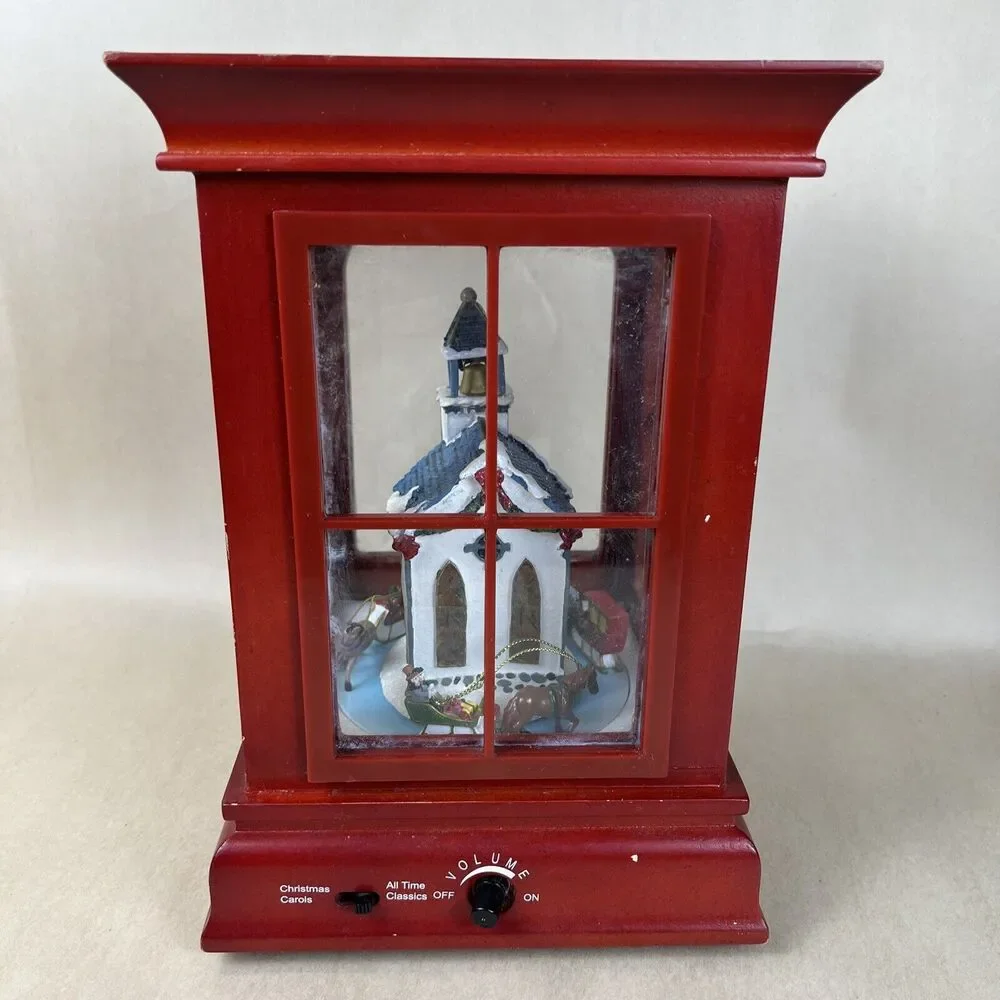2009 Mr. Christmas Musical Animated Lighted Church Curio Cabinet 30 Songs w/cord